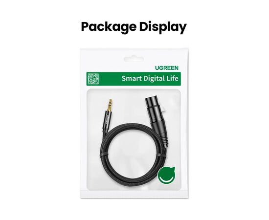 Кабель мультимедийный 3.5mm M to XLR F 1.0m AV182 black Ugreen (20763), изображение 12 Кабель мультимедийный 3.5mm M to XLR F 1.0m AV182 black Ugreen (20763), изображение 12