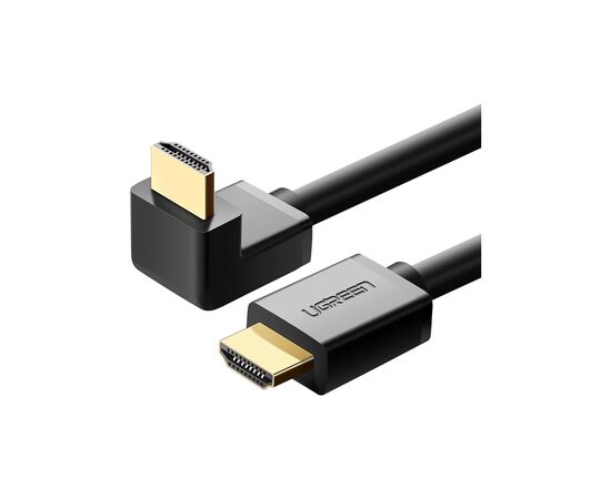 Кабель мультимедийный HDMI M to HDMI M 1.0m 90° corner HD103 black Ugreen (10172), изображение 2