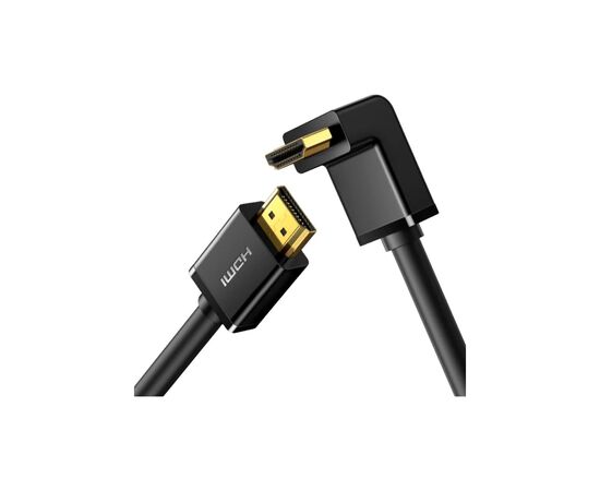 Кабель мультимедийный HDMI M to HDMI M 1.0m 90° corner HD103 black Ugreen (10172)
