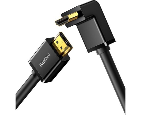 Кабель мультимедийный HDMI M to HDMI M 2.0m 90° corner HD103 black Ugreen (10173)