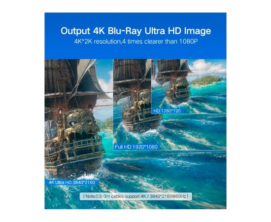 Кабель мультимедийный HDMI M to HDMI M 10.0m HD104 black Ugreen (10110), изображение 4