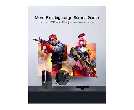 Кабель мультимедийный HDMI M to HDMI M 10.0m HD104 black Ugreen (10110), изображение 7