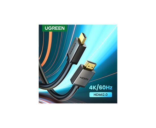 Кабель мультимедийный HDMI M to HDMI M 2.0m HD104 black Ugreen (10107), изображение 4 Кабель мультимедийный HDMI M to HDMI M 2.0m HD104 black Ugreen (10107), изображение 4