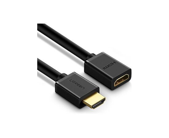 Кабель мультимедийный HDMI M to HDMI F 0.5m HD107 black Ugreen (10140), изображение 2