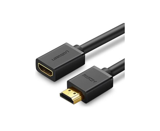 Кабель мультимедийный HDMI M to HDMI F 1.0m HD107 black Ugreen (10141), изображение 2