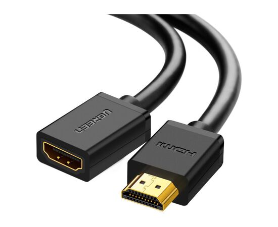 Кабель мультимедийный HDMI M to HDMI F 1.0m HD107 black Ugreen (10141)