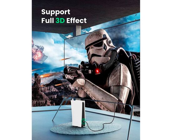 Кабель мультимедийный HDMI M to HDMI M 10.0m 4K30Hz braided HD119 black Ugreen (40104), изображение 3 Кабель мультимедийный HDMI M to HDMI M 10.0m 4K30Hz braided HD119 black Ugreen (40104), изображение 3