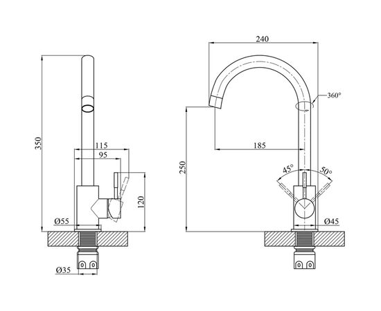 Смеситель Agua Acero-INOX035 (CV023285), изображение 10 Смеситель Agua Acero-INOX035 (CV023285), изображение 10