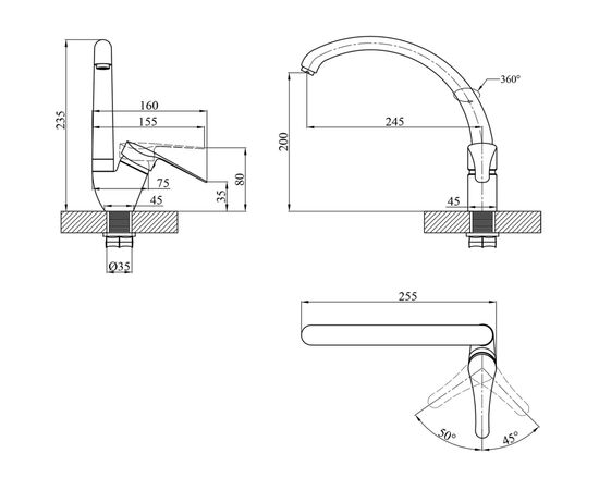 Змішувач Agua Sevilla-C031 (CV019808), зображення 6