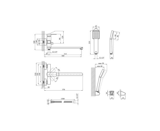 Смеситель Kroner KRM Ems - C070, изображение 7 Смеситель Kroner KRM Ems - C070, изображение 7