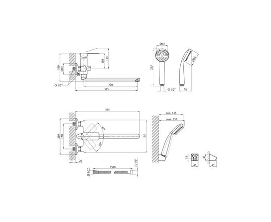 Смеситель Kroner KRM Main - C070 (CV018620), изображение 3 Смеситель Kroner KRM Main - C070 (CV018620), изображение 3