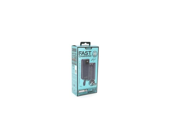 Батарея универсальная Remax 30000mAh, 22.5W, USB+Type-C, with cables Lighting+Type-C, Black (RPP-550), изображение 2 Батарея универсальная Remax 30000mAh, 22.5W, USB+Type-C, with cables Lighting+Type-C, Black (RPP-550), изображение 2