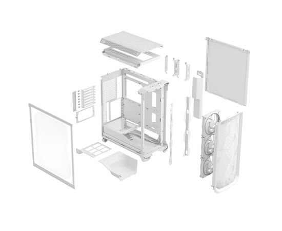 Корпус Fractal Design Meshify 3 White RGB TG CT (FD-C-MES3A-07), изображение 11 Корпус Fractal Design Meshify 3 White RGB TG CT (FD-C-MES3A-07), изображение 11
