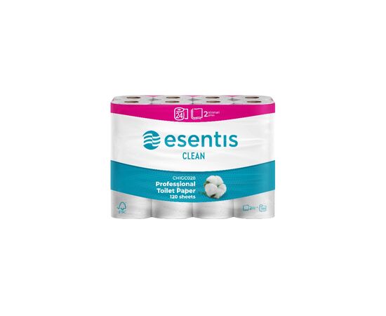 Туалетная бумага Esentis Clean 2 слоя 24 рулона (5944582190429)