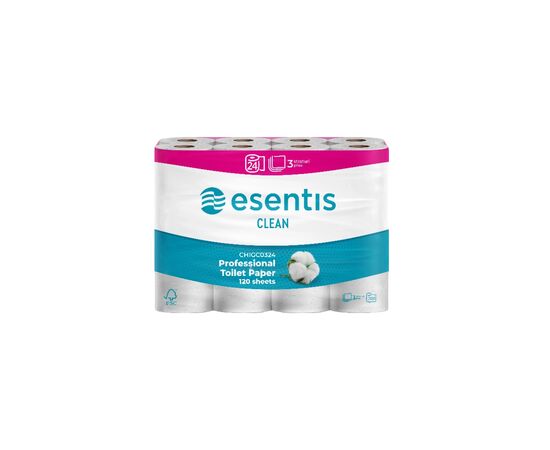 Туалетная бумага Esentis Clean 3 слоя 24 рулона (5944582190443)