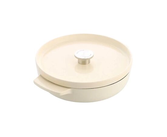 Сотейник KitchenAid Cast Iron чавунний з кришкою, 26 см, 2,77 л, мигдалевий крем (CC009010-001) Сотейник KitchenAid Cast Iron чавунний з кришкою, 26 см, 2,77 л, мигдалевий крем (CC009010-001)