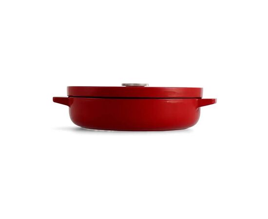 Сотейник KitchenAid Cast Iron чавунний з кришкою, 26 см, 2,77 л, червоний (CC009009-001), изображение 3 Сотейник KitchenAid Cast Iron чавунний з кришкою, 26 см, 2,77 л, червоний (CC009009-001), изображение 3