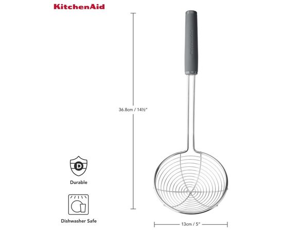 Шумовка KitchenAid Coreline, 37,3 см, сірий (KAS010OHCGG), изображение 4 Шумовка KitchenAid Coreline, 37,3 см, сірий (KAS010OHCGG), изображение 4