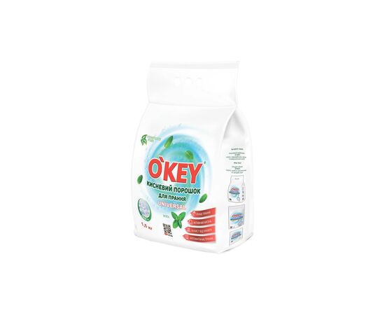 Стиральный порошок O'KEY Universal Кислородный Мята 1.5 кг (4820049384680) Стиральный порошок O'KEY Universal Кислородный Мята 1.5 кг (4820049384680)