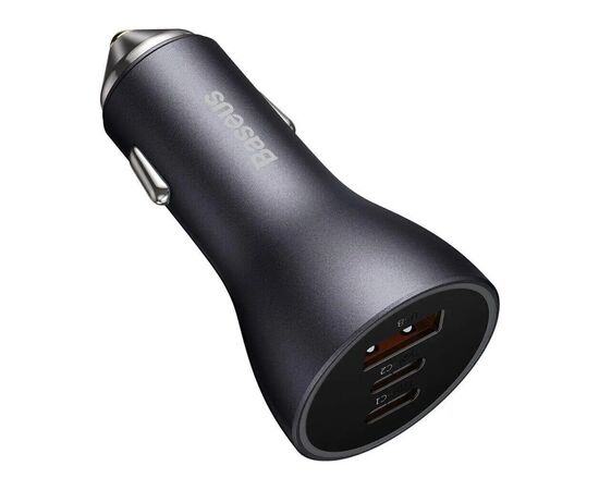 Зарядное устройство Baseus 1xUSB + 2xUSB-C 65W Golden Contactor Pro dark gray (CGJP010013), изображение 4