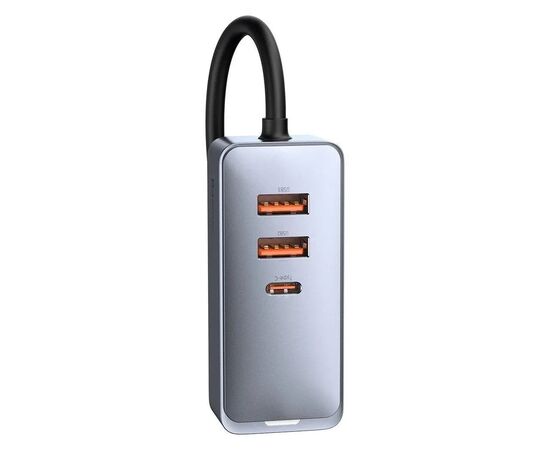 Зарядний пристрій Baseus 2xUSB + Share Together Cigarette Lighter 120W gray (CCBT-D0G), зображення 3 Зарядний пристрій Baseus 2xUSB + Share Together Cigarette Lighter 120W gray (CCBT-D0G), зображення 3
