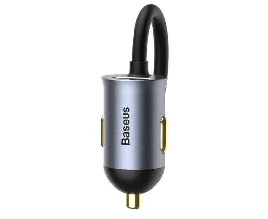 Зарядний пристрій Baseus 2xUSB + Share Together Cigarette Lighter 120W gray (CCBT-D0G), зображення 5 Зарядний пристрій Baseus 2xUSB + Share Together Cigarette Lighter 120W gray (CCBT-D0G), зображення 5