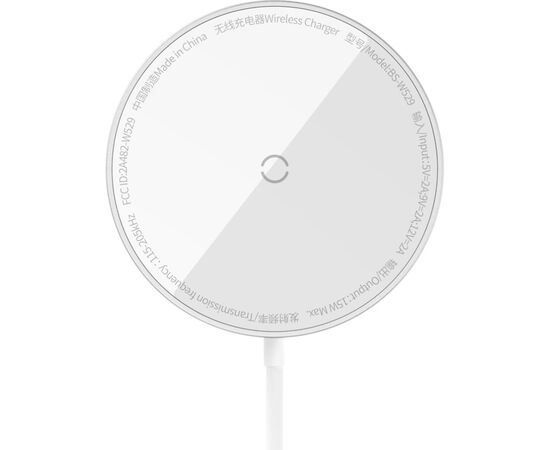 Зарядний пристрій Baseus Simple Mini3 Magnetic Wireless Charger 15W Silver (CCJJ040012), зображення 2 Зарядний пристрій Baseus Simple Mini3 Magnetic Wireless Charger 15W Silver (CCJJ040012), зображення 2