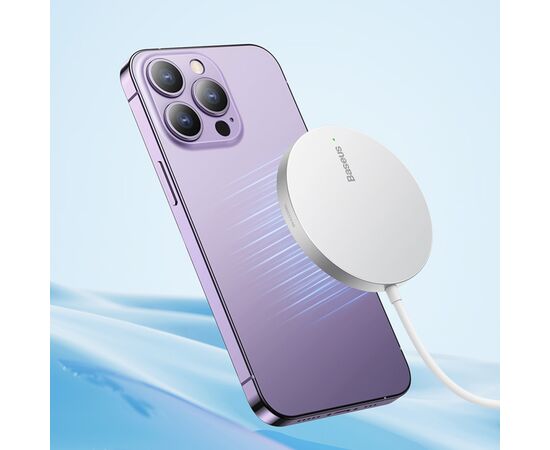 Зарядний пристрій Baseus Simple Mini3 Magnetic Wireless Charger 15W Silver (CCJJ040012), зображення 8 Зарядний пристрій Baseus Simple Mini3 Magnetic Wireless Charger 15W Silver (CCJJ040012), зображення 8