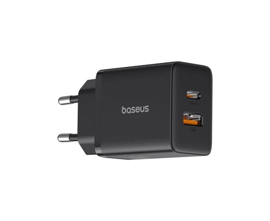 Зарядное устройство Baseus 1xUSB-C 30W + 1xUSB black (P10111404113-00)