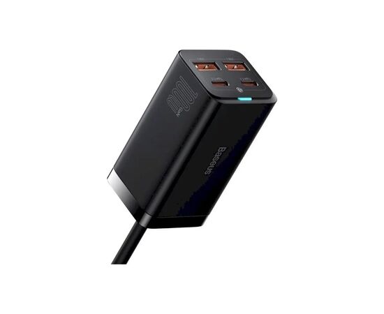 Зарядний пристрій Baseus 2xUSB-C 100W + 2xUSB GaN black (CCGP000101), зображення 2 Зарядний пристрій Baseus 2xUSB-C 100W + 2xUSB GaN black (CCGP000101), зображення 2