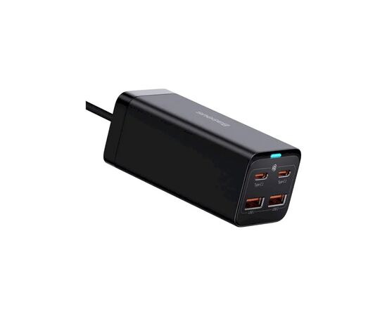 Зарядний пристрій Baseus 2xUSB-C 100W + 2xUSB GaN black (CCGP000101), зображення 3 Зарядний пристрій Baseus 2xUSB-C 100W + 2xUSB GaN black (CCGP000101), зображення 3