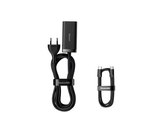Зарядний пристрій Baseus 2xUSB-C 100W + 2xUSB GaN black (CCGP000101), зображення 7 Зарядний пристрій Baseus 2xUSB-C 100W + 2xUSB GaN black (CCGP000101), зображення 7
