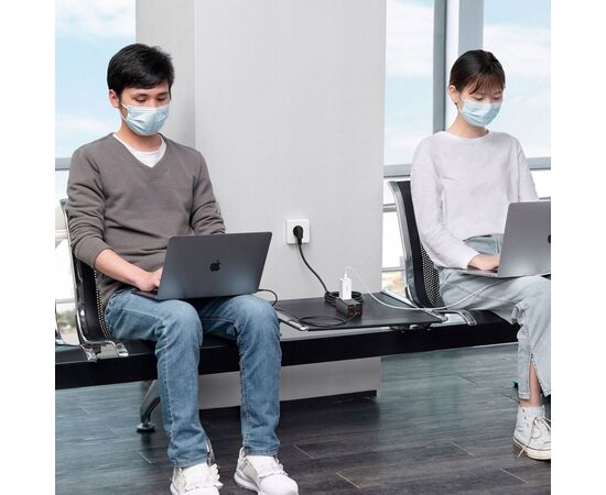 Зарядное устройство Baseus AC + 2xUSB-C 65W + 2xUSB black (PSZM000901), изображение 11