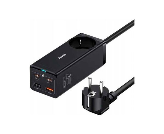 Зарядное устройство Baseus AC + 2xUSB-C 65W + 2xUSB black (PSZM000901)