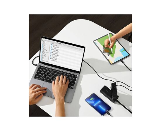 Зарядний пристрій Baseus 2xUSB-C 140W + 1xUSB GaN + cable USB-C to USB-C black (CCGP100201), зображення 10 Зарядний пристрій Baseus 2xUSB-C 140W + 1xUSB GaN + cable USB-C to USB-C black (CCGP100201), зображення 10