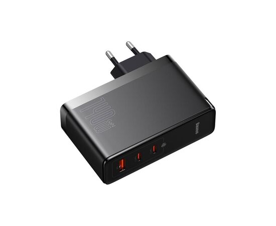 Зарядний пристрій Baseus 2xUSB-C 140W + 1xUSB GaN + cable USB-C to USB-C black (CCGP100201), зображення 2 Зарядний пристрій Baseus 2xUSB-C 140W + 1xUSB GaN + cable USB-C to USB-C black (CCGP100201), зображення 2