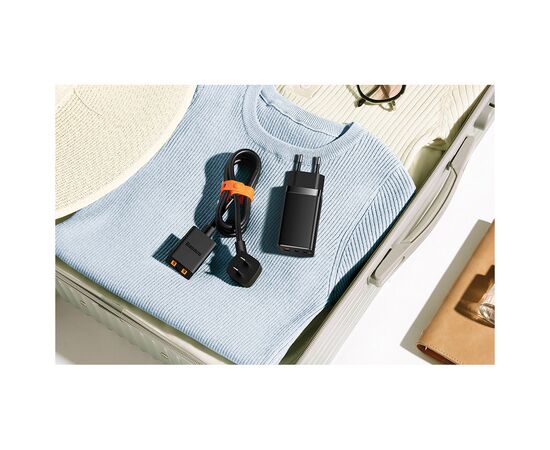 Зарядное устройство Baseus 2xUSB-C 65W + 1xUSB GaN + cable USB-C to USB-C 100W 1.0m black (CCGP120201), изображение 11