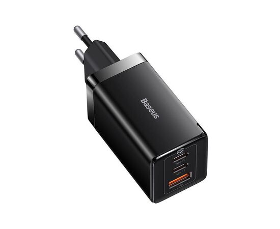 Зарядное устройство Baseus 2xUSB-C 65W + 1xUSB GaN + cable USB-C to USB-C 100W 1.0m black (CCGP120201), изображение 3