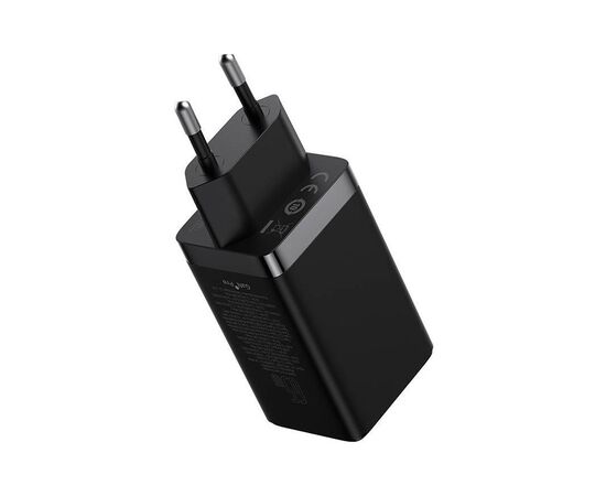 Зарядное устройство Baseus 2xUSB-C 65W + 1xUSB GaN + cable USB-C to USB-C 100W 1.0m black (CCGP120201), изображение 4