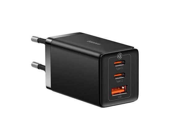 Зарядное устройство Baseus 2xUSB-C 65W + 1xUSB GaN + cable USB-C to USB-C 100W 1.0m black (CCGP120201)