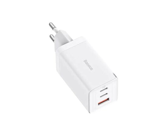 Зарядний пристрій Baseus 2xUSB-C 65W + 1xUSB GaN + cable USB-C to USB-C 100W 1.0m white (CCGP120202), зображення 2 Зарядний пристрій Baseus 2xUSB-C 65W + 1xUSB GaN + cable USB-C to USB-C 100W 1.0m white (CCGP120202), зображення 2