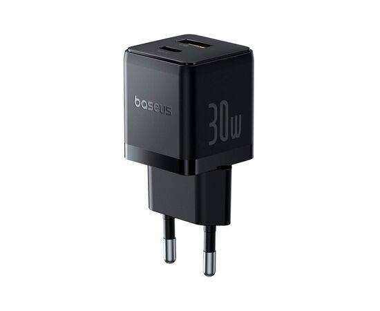 Зарядний пристрій Baseus 1xUSB-C 30W + 1xUSB + cable USB-C to USB-C 60W 1.0m (P1011160A113-01), зображення 2 Зарядний пристрій Baseus 1xUSB-C 30W + 1xUSB + cable USB-C to USB-C 60W 1.0m (P1011160A113-01), зображення 2