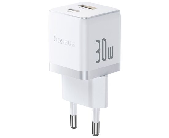 Зарядний пристрій Baseus 1xUSB-C 30W + 1xUSB white (P1011160A213-00), зображення 2 Зарядний пристрій Baseus 1xUSB-C 30W + 1xUSB white (P1011160A213-00), зображення 2