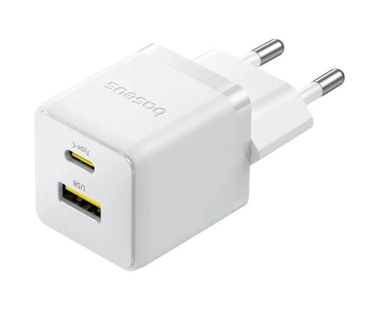 Зарядний пристрій Baseus 1xUSB-C 30W + 1xUSB white (P1011160A213-00), зображення 5 Зарядний пристрій Baseus 1xUSB-C 30W + 1xUSB white (P1011160A213-00), зображення 5