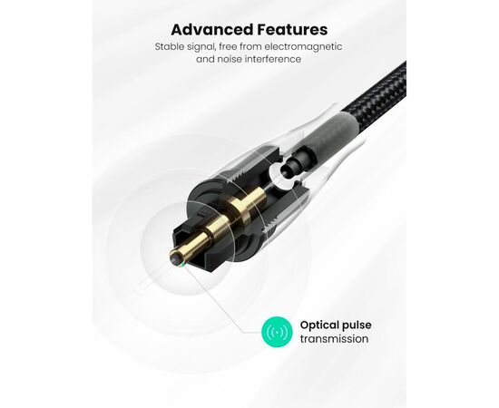 Кабель мультимедийный Optical Toslink 3.0m AV108 black Ugreen (10541), изображение 4