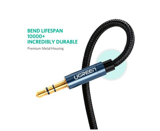 Кабель мультимедийный 3.5mm M to 3.5mm M 2.0m AV112 blue Ugreen (10687), изображение 7 Кабель мультимедийный 3.5mm M to 3.5mm M 2.0m AV112 blue Ugreen (10687), изображение 7