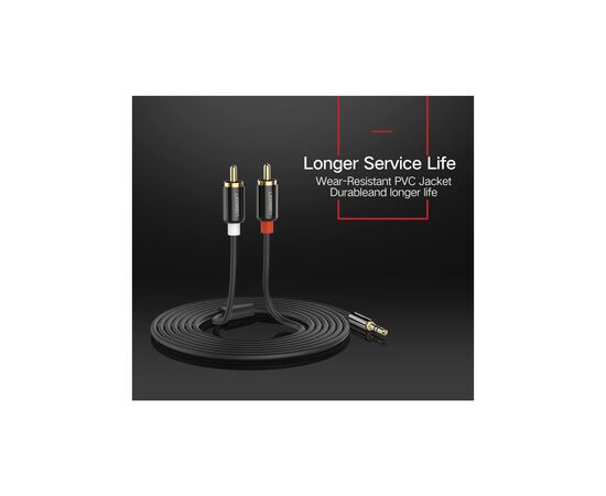 Кабель мультимедийный 3.5mm M to 2xRCA M 2.0m AV116 black Ugreen (10584), изображение 10 Кабель мультимедийный 3.5mm M to 2xRCA M 2.0m AV116 black Ugreen (10584), изображение 10