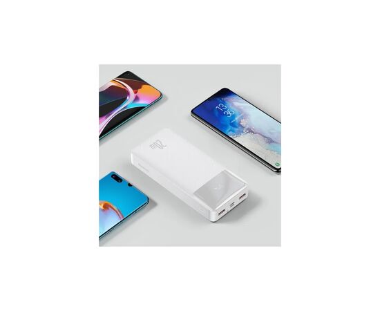 Батарея универсальная Baseus Bipow 20000mAh, Input(microUSB,Type-C), Output(2хUSB,Type-C), White (PPBD20K), изображение 10 Батарея универсальная Baseus Bipow 20000mAh, Input(microUSB,Type-C), Output(2хUSB,Type-C), White (PPBD20K), изображение 10