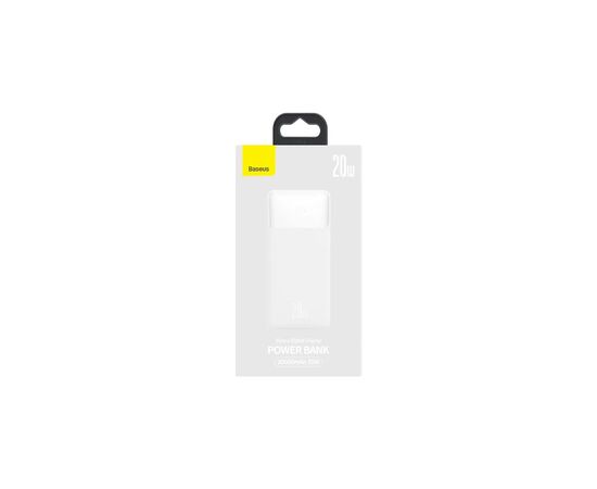 Батарея универсальная Baseus Bipow 20000mAh, Input(microUSB,Type-C), Output(2хUSB,Type-C), White (PPBD20K), изображение 6 Батарея универсальная Baseus Bipow 20000mAh, Input(microUSB,Type-C), Output(2хUSB,Type-C), White (PPBD20K), изображение 6