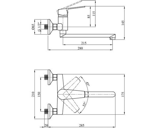 Змішувач Kroner Brocken-С040 (CV023597), зображення 3 Змішувач Kroner Brocken-С040 (CV023597), зображення 3